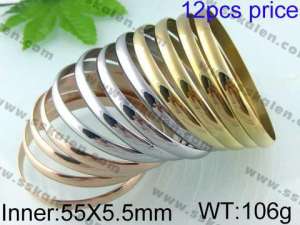 Stainless Steel Gold-plating Bangle   - KB41538-K