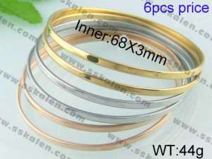 Stainless Steel Gold-plating Bangle   - KB41804-K