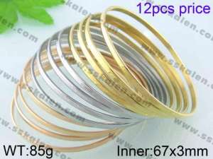 Stainless Steel Gold-plating Bangle - KB42374-K