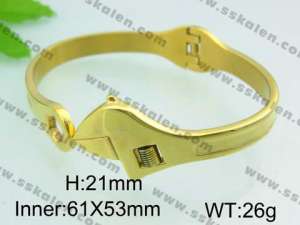Stainless Steel Gold-plating Bangle - KB42447-D