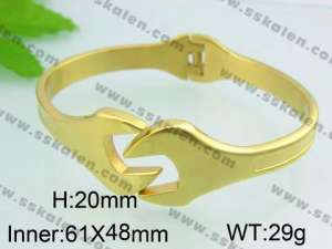 Stainless Steel Gold-plating Bangle - KB42448-D