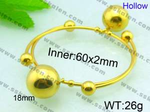  Stainless Steel Gold-plating Bangle - KB52652-Z