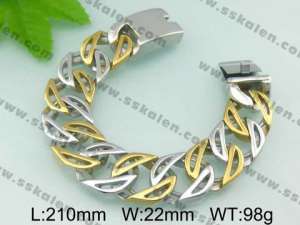 Stainless Steel Gold-plating Bracelet  - KB30081-D