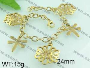 Stainless Steel Gold-plating Bracelet  - KB41498-H