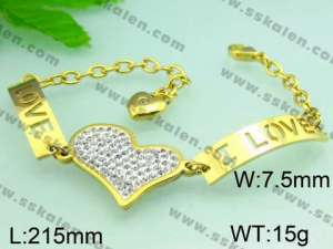 Stainless Steel Gold-plating Bracelet  - KB49153-H
