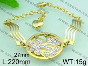 Stainless Steel Gold-plating Bracelet  - KB49155-H