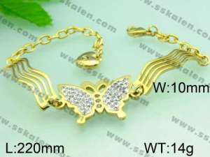 Stainless Steel Gold-plating Bracelet  - KB49157-H