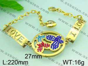 Stainless Steel Gold-plating Bracelet  - KB49159-H