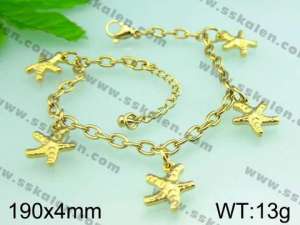 Stainless Steel Gold-plating Bracelet  - KB49162-H
