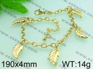 Stainless Steel Gold-plating Bracelet  - KB49166-H