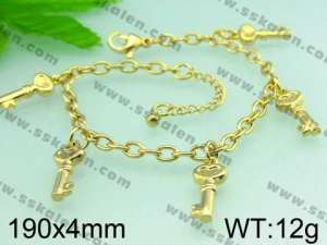 Stainless Steel Gold-plating Bracelet  - KB49176-H