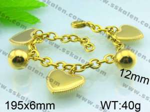 Stainless Steel Gold-plating Bracelet  - KB49680-Z