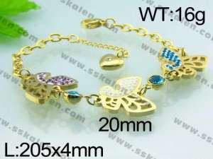 Stainless Steel Gold-plating Bracelet  - KB50147-H