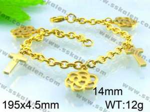 Stainless Steel Gold-plating Bracelet  - KB50559-Z