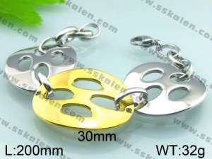 Stainless Steel Gold-plating Bracelet  - KB50616-Z