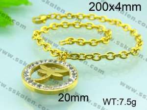 Stainless Steel Gold-plating Bracelet  - KB51241-Z