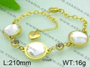 Stainless Steel Gold-plating Bracelet  - KB52711-H