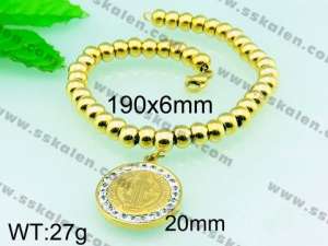 Stainless Steel Stone Bracelet  - KB54873-Z