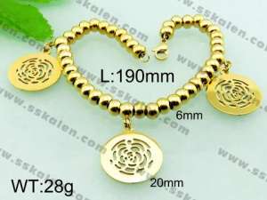 Stainless Steel Gold-plating Bracelet  - KB55982-Z