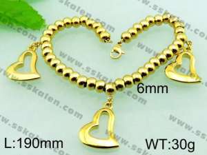 Stainless Steel Gold-plating Bracelet  - KB55983-Z