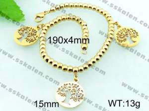 Stainless Steel Gold-plating Bracelet  - KB56627-Z