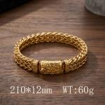 Men's stainless steel cast bracelet fashion jewelry gold plating bracelet - KB213456-KJX