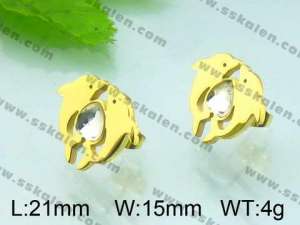 SS Gold-Plating Earring   - KE50849-K