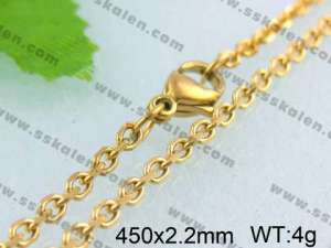 SS Gold-Plating Necklace - KN11141-Z