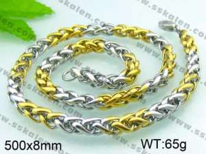 SS Gold-Plating Necklace - KN11521-D