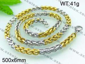 SS Gold-Plating Necklace   - KN11522-D