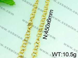 SS Gold-Plating Necklace  - KN14805-Z
