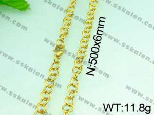 SS Gold-Plating Necklace  - KN14816-Z