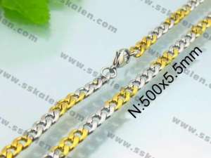  SS Gold-Plating Necklace  - KN16002-Z