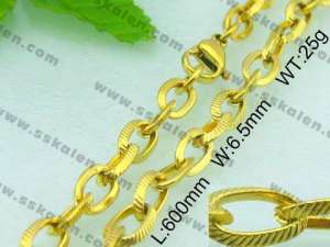 SS Gold-Plating Necklace  - KN16282-Z