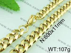  SS Gold-Plating Necklace  - KN17198-TSC
