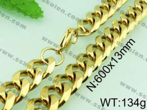  SS Gold-Plating Necklace  - KN17200-TSC