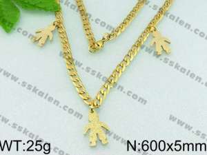 SS Gold-Plating Necklace  - KN17324-Z