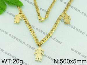  SS Gold-Plating Necklace  - KN17325-Z