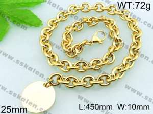  SS Gold-Plating Necklace  - KN17768-Z