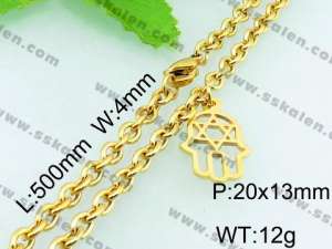 SS Gold-Plating Necklace  - KN17774-Z