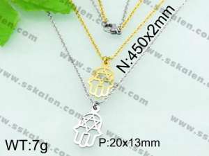 SS Gold-Plating Necklace  - KN17776-Z