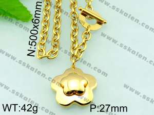  SS Gold-Plating Necklace  - KN17821-Z