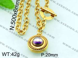  SS Gold-Plating Necklace  - KN17828-Z
