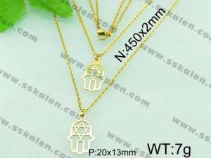 SS Gold-Plating Necklace  - KN17954-Z