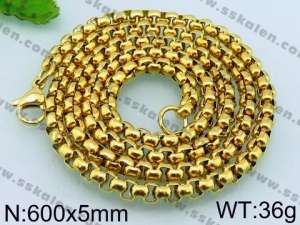 SS Gold-Plating Necklace - KN26188-Z