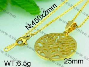 Stainless Steel Gold-plating Pendant   - KP37804-D