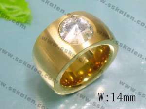 Stainless Steel Gold-plating Ring - KR15486-D