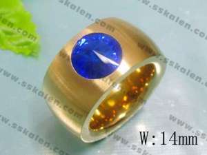 Stainless Steel Gold-plating Ring  - KR15489-D