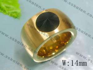 Stainless Steel Gold-plating Ring  - KR15490-D