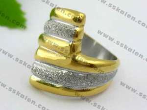 Stainless Steel Gold-plating Ring  - KR17465-D